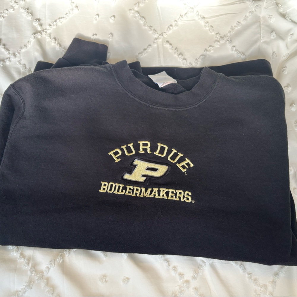 Champion Purdue Boilermakers Black Crewneck Sweatshirt